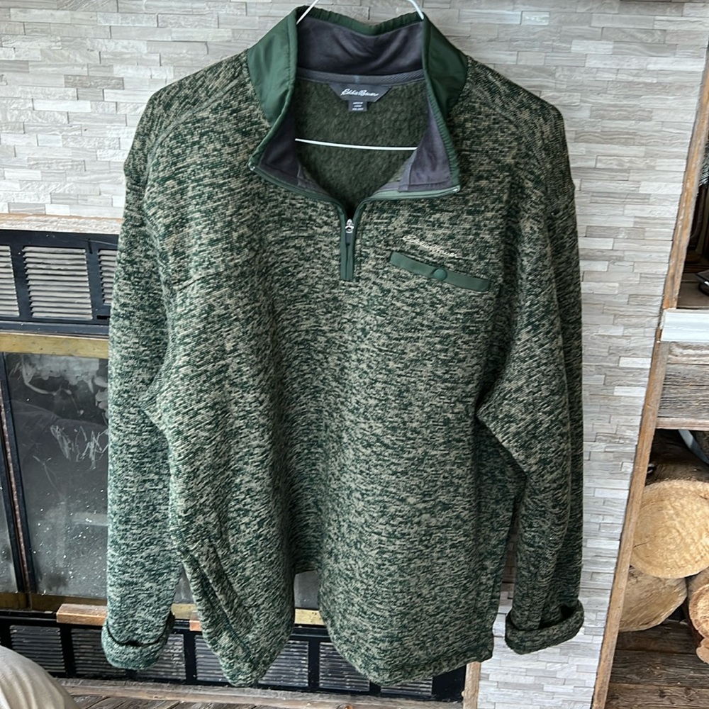 Eddie Bauer Green Half-Zip Men's Sweater